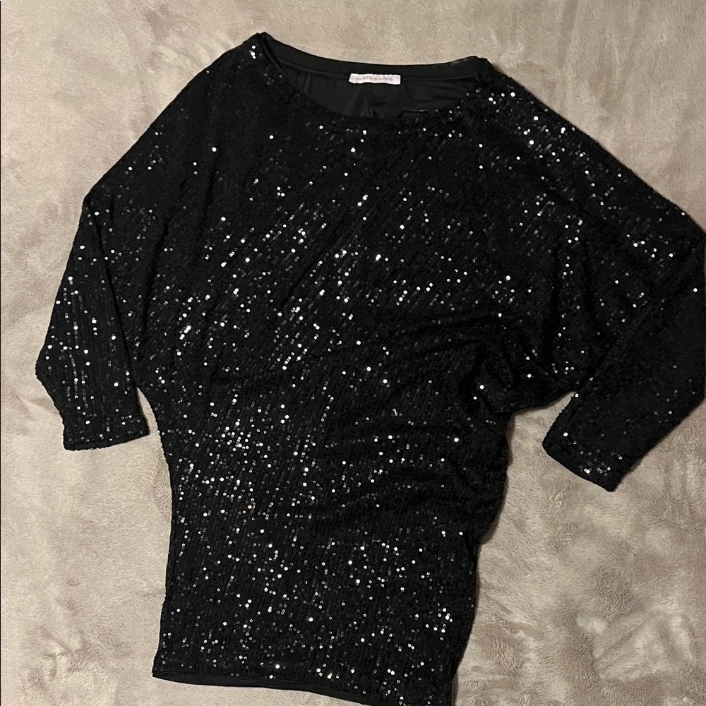 NWOT Black Sequin Mini Dress